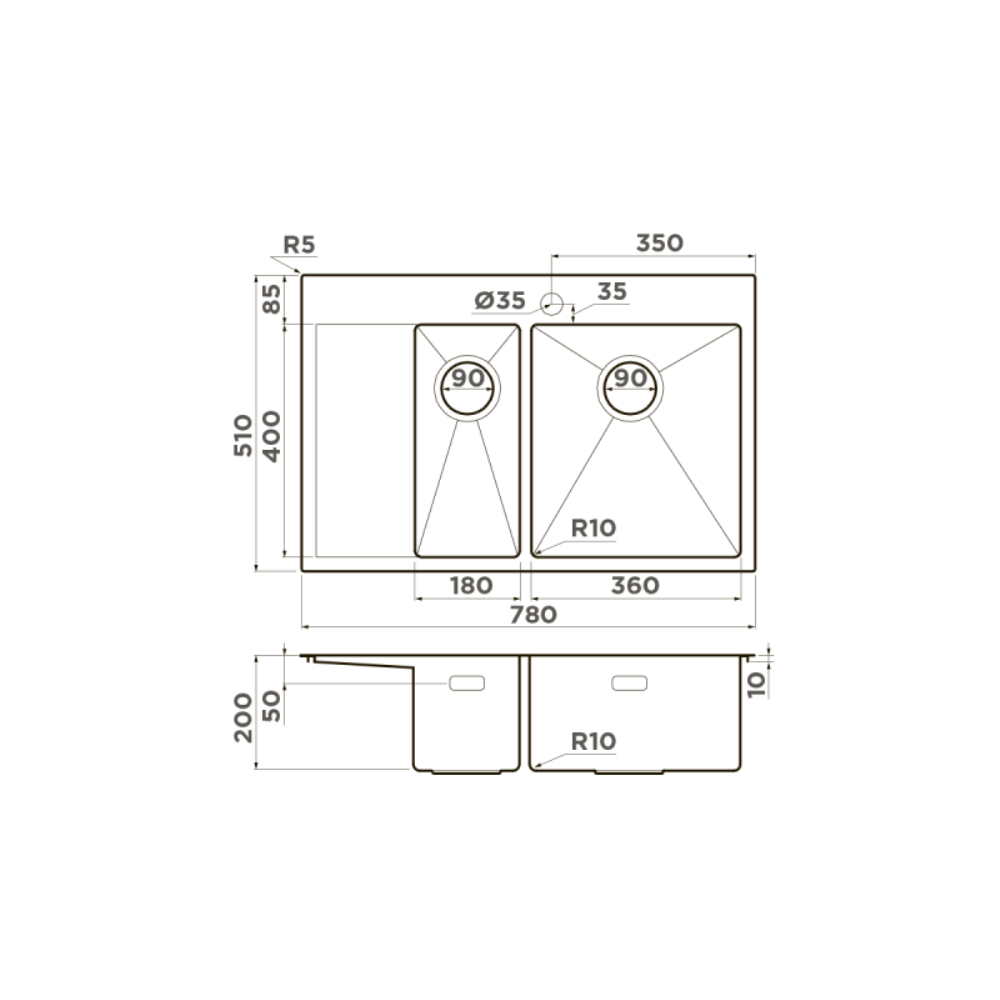 Мойка кухонная Omoikiri Akisame 78 правая Хром 4973063 — изображение 4