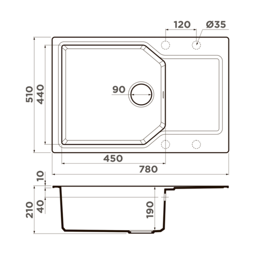 Мойка кухонная Omoikiri Yonaka 78 Черный матовый 4993341 — изображение 4