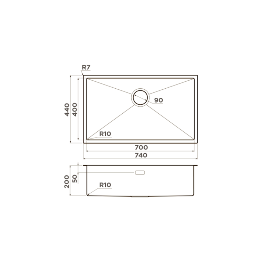 Мойка кухонная Omoikiri Taki 74 Вороненая сталь 4993498 — изображение 4