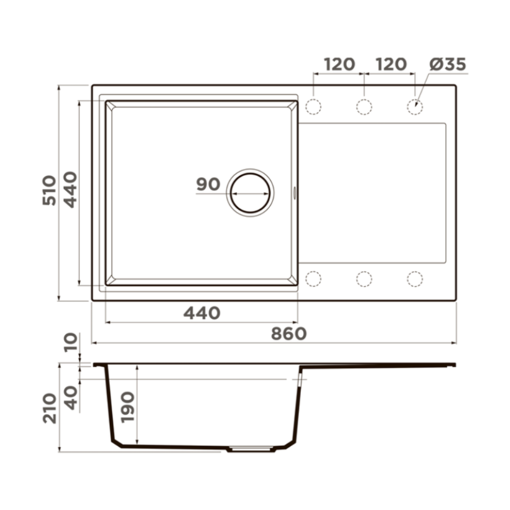 Мойка кухонная Omoikiri Daisen 86 Черный матовый 499370 — изображение 4