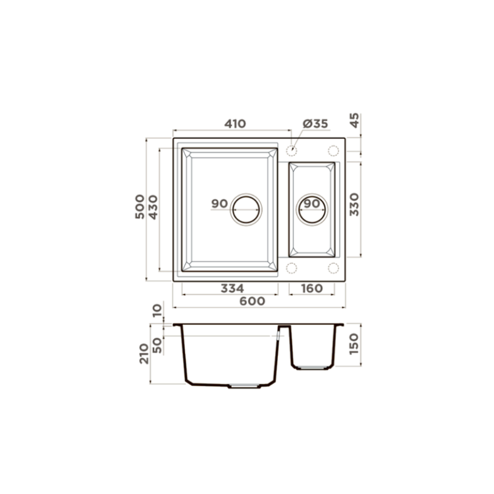 Мойка кухонная Omoikiri Sakaime 60 Ваниль 4993909 — изображение 4
