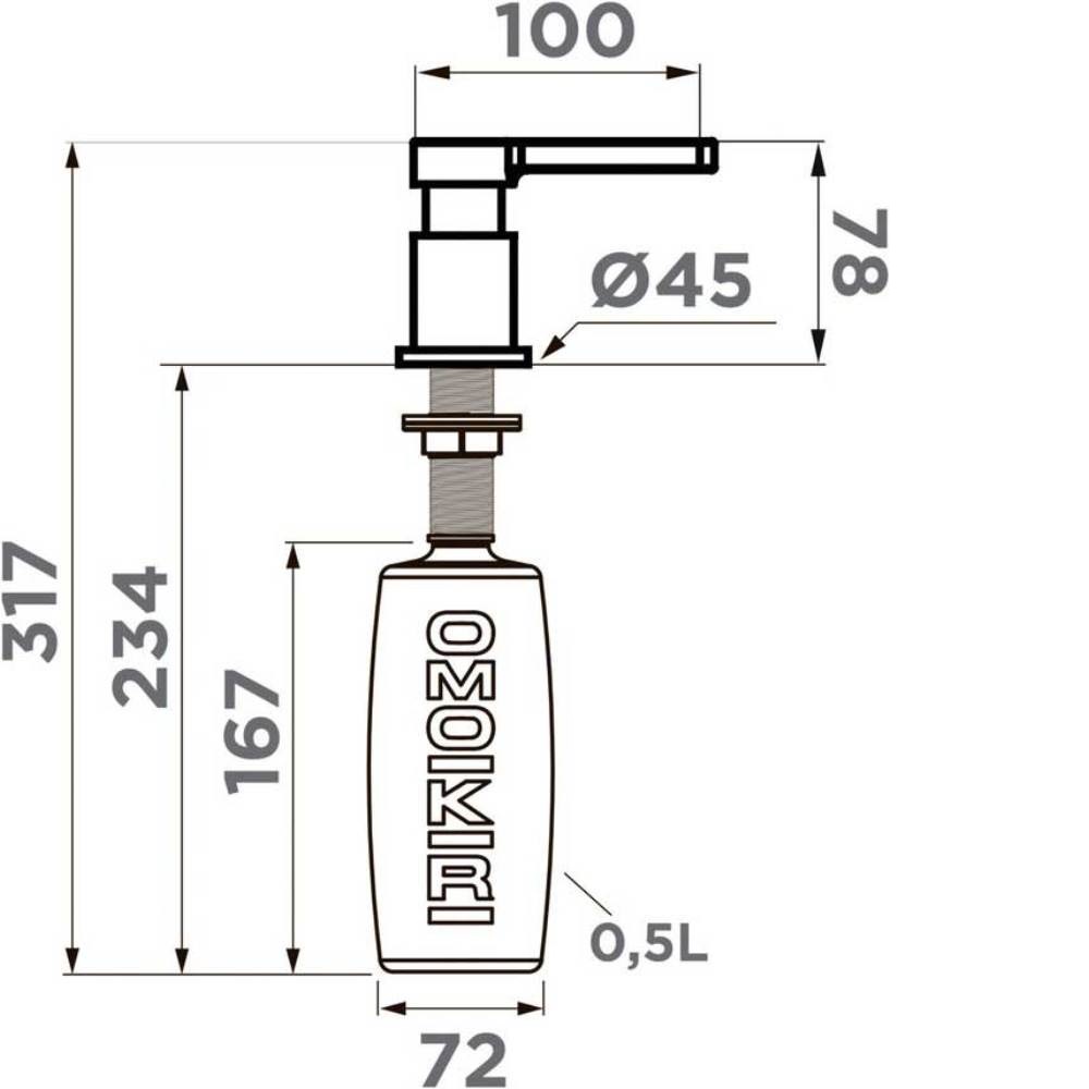 Дозатор встраиваемый Omoikiri OM-05 Золото светлое 4995075 — изображение 2